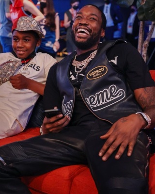 Meek Mill Wearing A Supreme X Vanson Leathers Vest With A Lanvin X Gallery Dept T Shirt