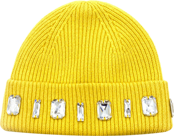 Melrose High Bright Yellow Crystal Cuff Crown Of Cairo Beanie