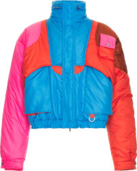 Members Of The Rage Red Blue Pink Colorblock Puffer Jacket