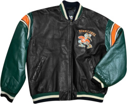 1995 Miami Hurricanes Vintage Black Leather Jacket