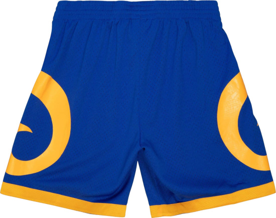Mitchell And Ness La Rams Blue And Yellow Team Id Shorts