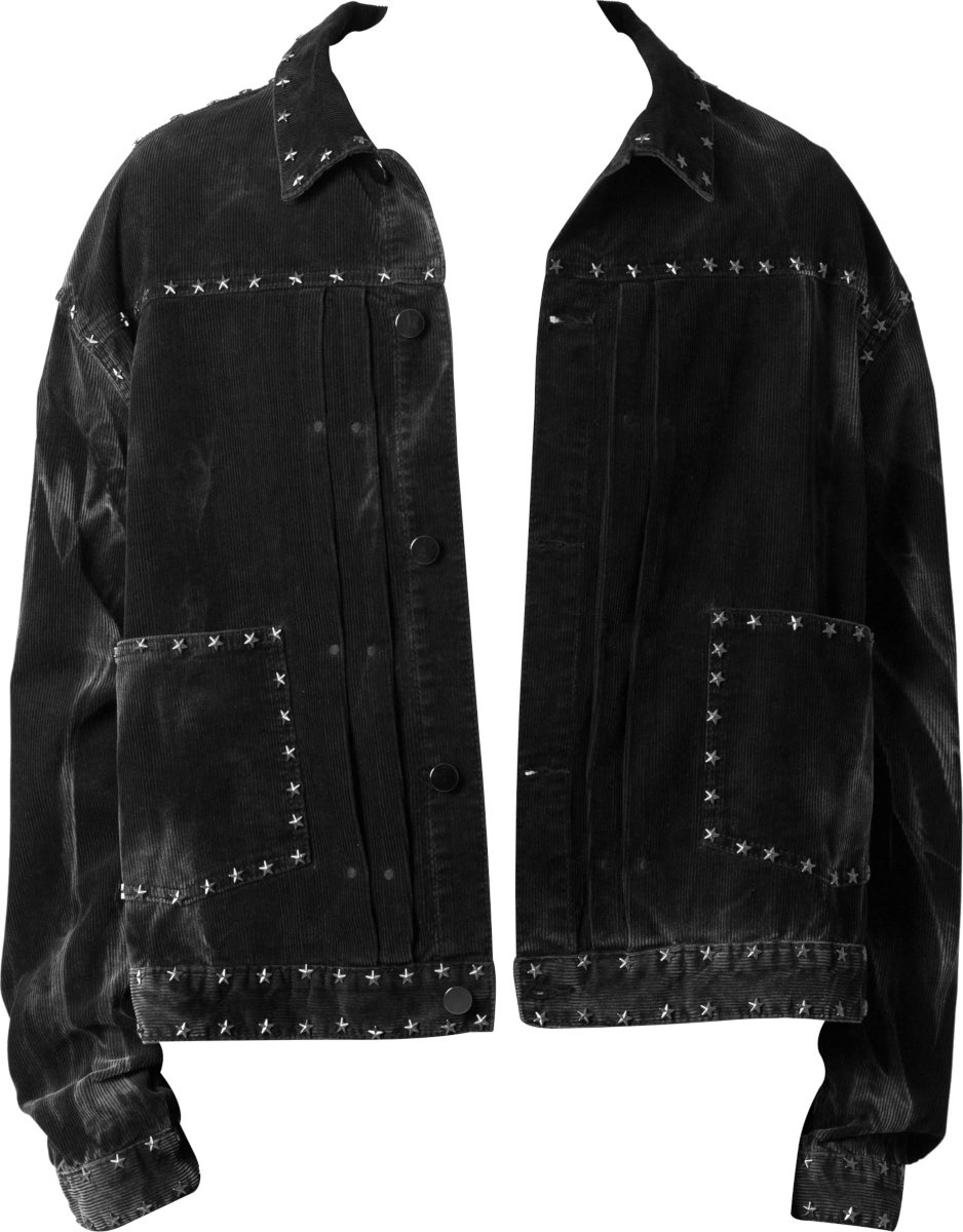 MNML Black Corduroy Star-Studded Jacket | INC STYLE MNML Black Corduroy Star-Studded Jacket | INC STYLE