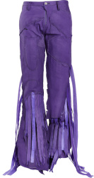 Mokoo Purple Patchwork Fringed Pants