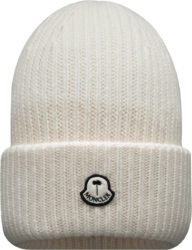 Moncler x Palm Angels White Ribbed Beanie
