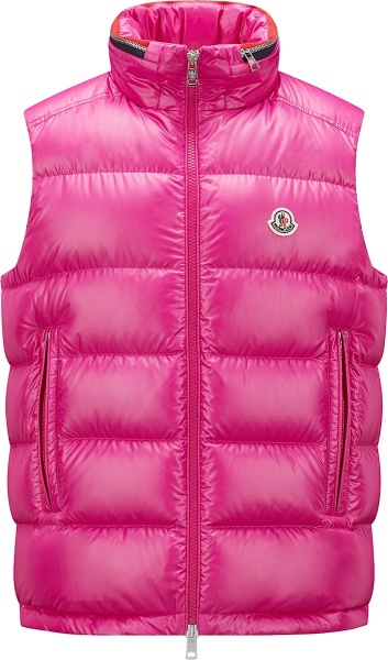 Moncler I20911a00045595zj552 Bright Pink Down Puffer Vest