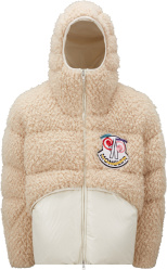 Moncler Beige Shearling H20921a00042m2009070 Down Puffer Jacket