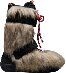 Moncler Black And Beige Fur Nabil Snow Boots