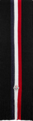 Moncler Black And Tricolor Stripe Scarf
