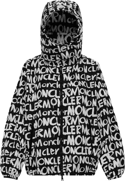 Moncler Black Graffiti Hanoi Windbreaker Jacket