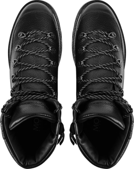 Moncler Black Leather 'Peka Trek' Ankle Boots | INC STYLE