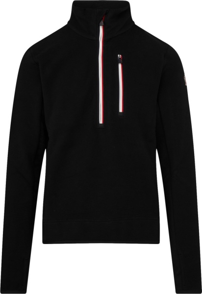 Moncler Grenoble Black Fleece Half Zip Sweatshirt