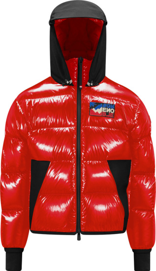 Moncler Grenoble Red Marcassin Down Puffer Jacket
