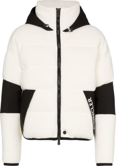 Moncler Grenoble White Fleece Hooded Jacket