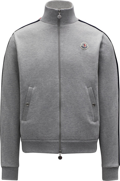 Moncler Grey And Tricolor Side Stripe Track Jacket F20918g75300v8162984