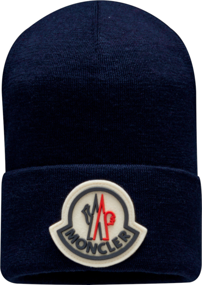 Moncler Navy Big Logo Beanie | Incorporated Style