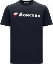 Moncler Navy Blue Retro Logo T Shirt