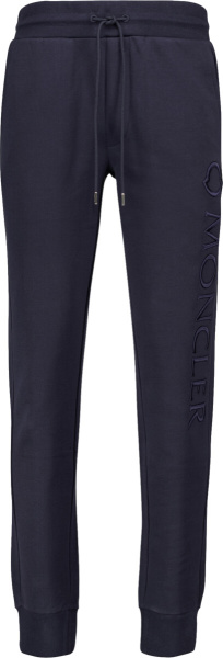 Moncler Navy Logo Embroidered Sweatpants