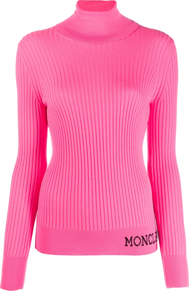 Moncler Neon Pink Ribbed Turtleneck | INC STYLE