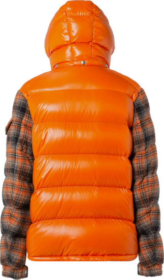 Moncler Orange Black Beige Knit Puffer Jacket