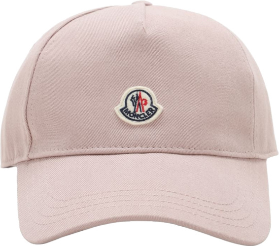 Moncler Pale Pink Logo Patch Baseball Cap