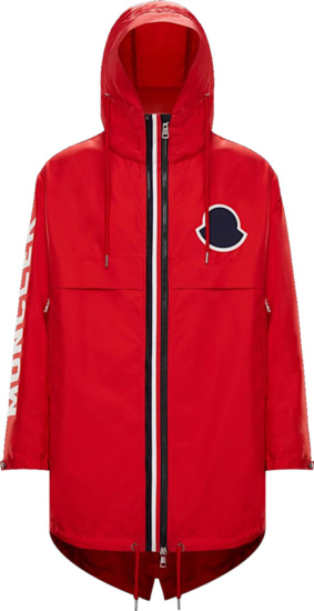 Moncler Red Granduc Hooded Long Jacket