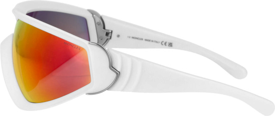 Moncler White Shield 'Wrapid' Sunglasses (ML0249) | Incorporated Style
