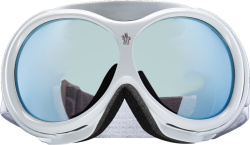 White & Mirrored-Blue Ski Goggles