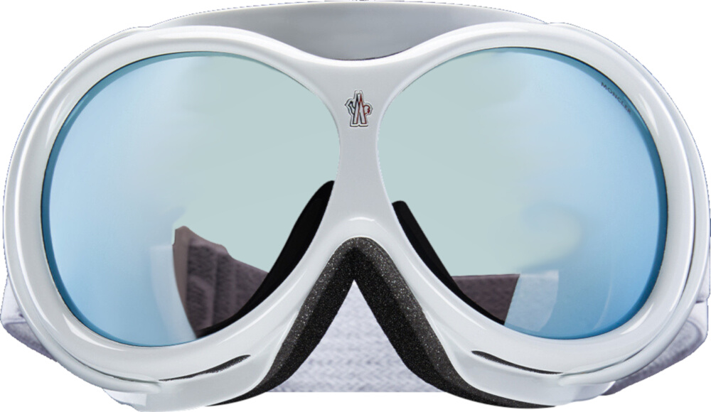 Moncler White & Mirrored-Blue Ski Goggles | Incorporated Style