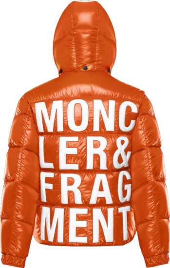 Moncler X Fragment Orange Hooded Puffer Jacket