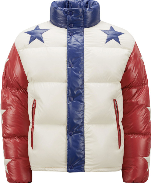 Moncler X Palm Angels Red White Blue Ullman Down Puffer Jacket