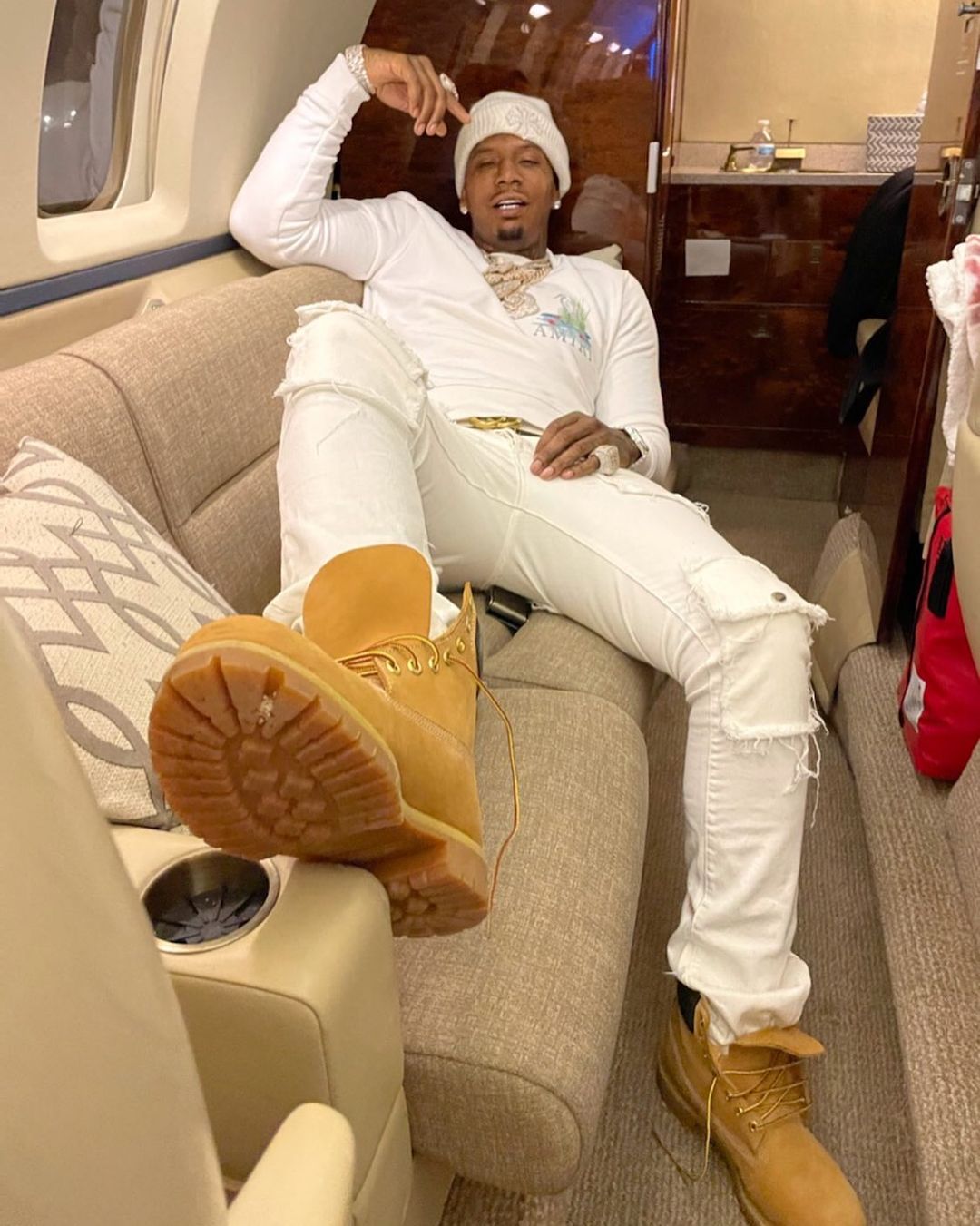 Moneybagg Yo Relaxes On The PJ In a Chrome Hearts, Amiri, Gucci, & Timberland