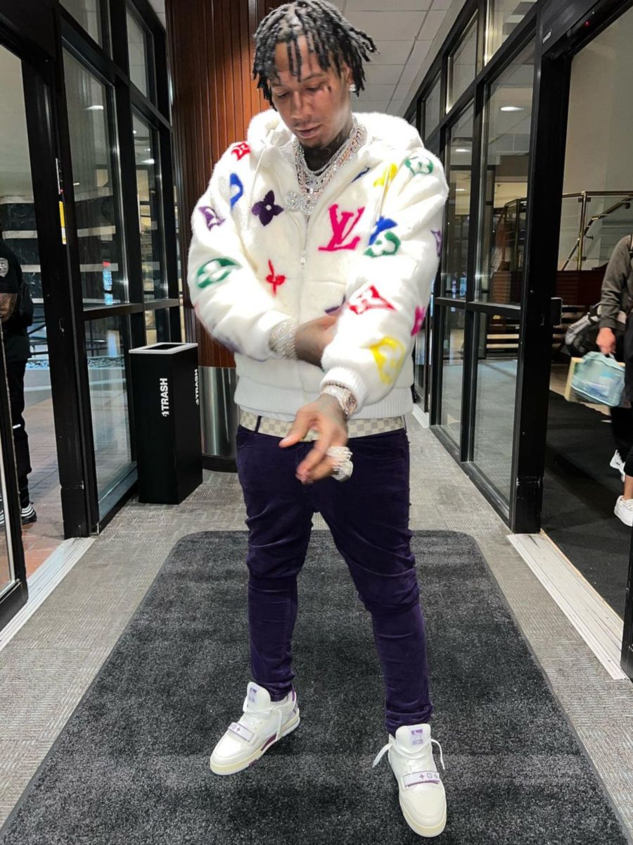 Moneybagg Yo Shows Off His $30K Louis Vuitton Mink Outfit