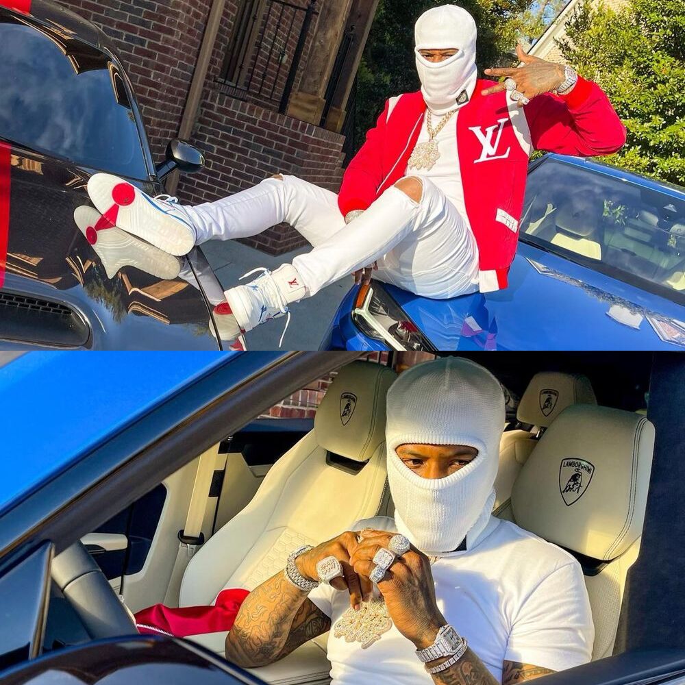 Moneybagg Yo Wearing a Stone Island x Supreme Ski Mask & Louis Vuitton  Sneakers | Incorporated Style