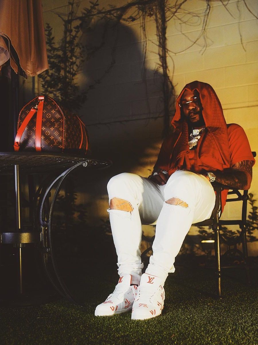 Money Man Shows Off His All Red Louis Vuitton Outfit