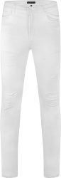 Monfrere White Skinny Fit Ripped Greyson Jeans