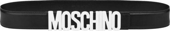 Moschino Black Lettering Logo Buckle Belt