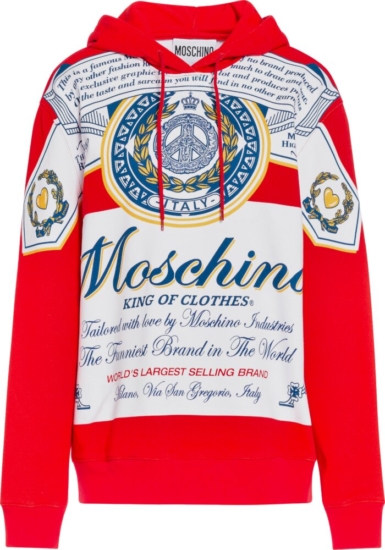 Moschino Budweiser Style Logo Print Hoodie