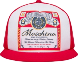 Moschino Budweiser Style Red Trucker Hat