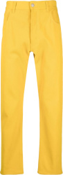 Yellow Rear Zip Pocket Jeans