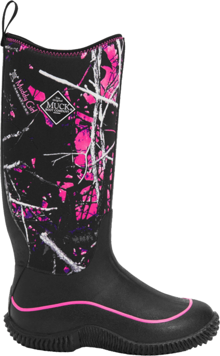 Muck Boot Company Black & Pink Camo Rubber Boots | INC STYLE