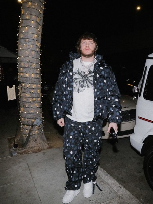 Murda Beatz Celebrates His Bday In A Lv X Yk Puffer T Shirt Cargo Pants And White Lv Trainer Sneakers