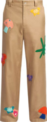 Nahmias Beige And Multicolor Crochet Patches Pants