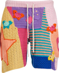 Nahmias Multicolor Patchwork Crochet Sunshine Shorts