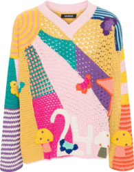 Nahmias Multicolor Patchwork Crochet Sunshine Sweater