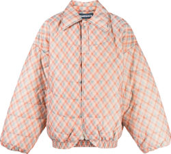 Namesake Orange Grey Check Quilted Jacket