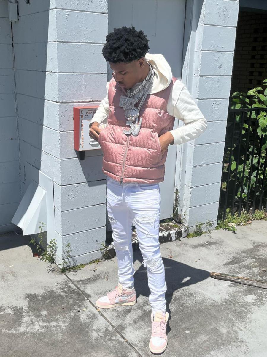 Nardo Wick Wearing a Dior Oblique Vest With Matching Amiri Jeans & Jordan 1s