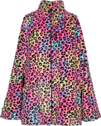 Neon Rainbow Leopard Fleece Jacket