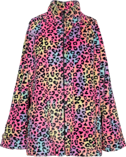 Natasha Zinko Neon Acid Leopard Fleece Jacket