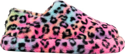 Natasha Zinko Neon Leopard Print Faux Fur Slippers