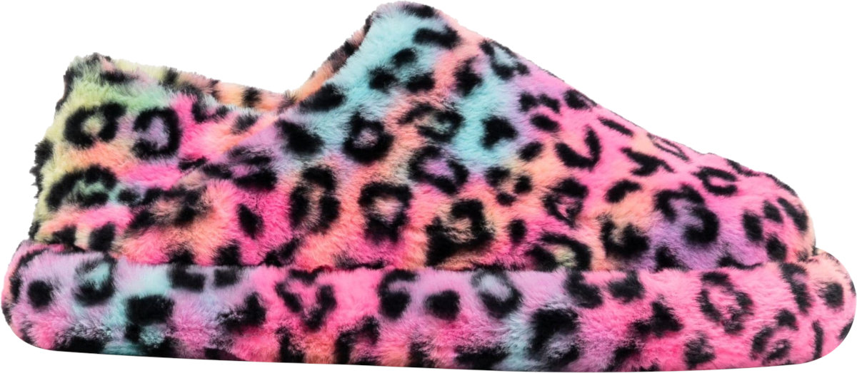 Natasha Zinko Neon Rainbow Leopard Slippers | INC STYLE